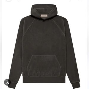 Essentials Fear Of God Women's Off Black Velour Hoodie
